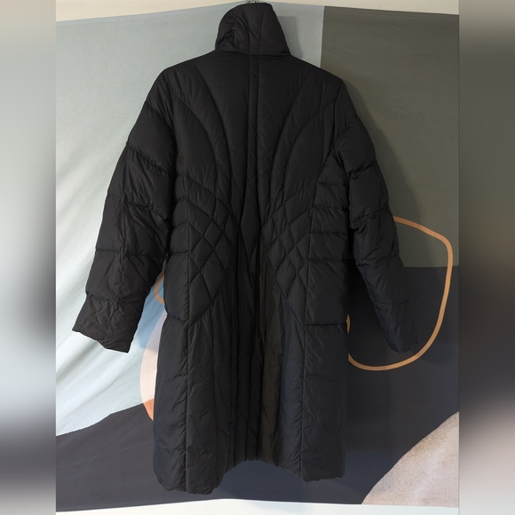 LL Bean Black Goose Down Longline Puffer Jacket - Picture 5 of 5